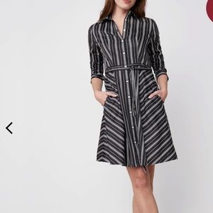 Untuck It size 8 Willow dress, black and white stripes.